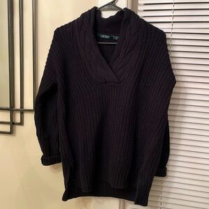 Lauren by Ralph Lauren - size Small , black Cowl neck knitted sweater